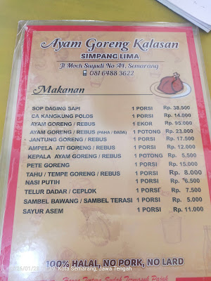 Ayam Goreng / Rebus Kalasan Simpang Lima