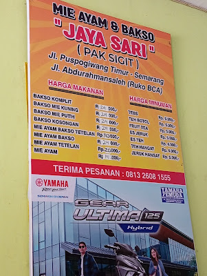 Mie ayam & Bakso Jayasari pak Sigit cabang Puspogiwang Timur